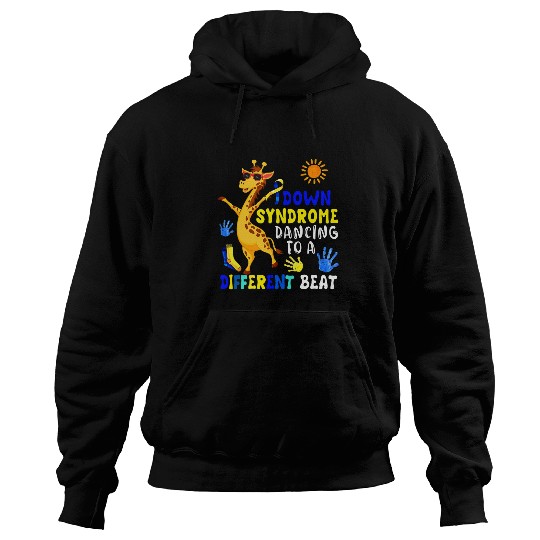 Giraffe Pet Down Syndromes Dancing Different Beat Down Awareness Hoodies
