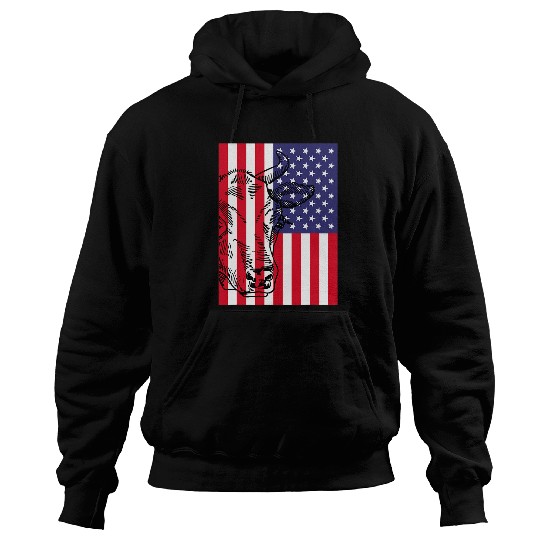 Cow Pet Face In USA Flag Funny Graphic Cow Lover Tee Hoodies