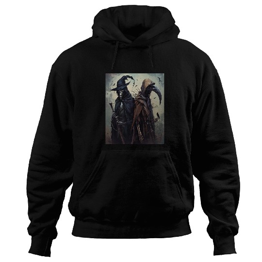 bests Friend Grim Reaper and Plague Doctor Healing Duo Art 22 Hoodies