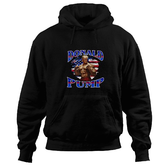 Donald Pump Gym Graphic Funny Workout Fitness Weightlifting 21 Hoodies