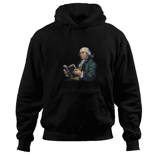 Book Fun Benjamin Franklin Reading A Book 1 Hoodies