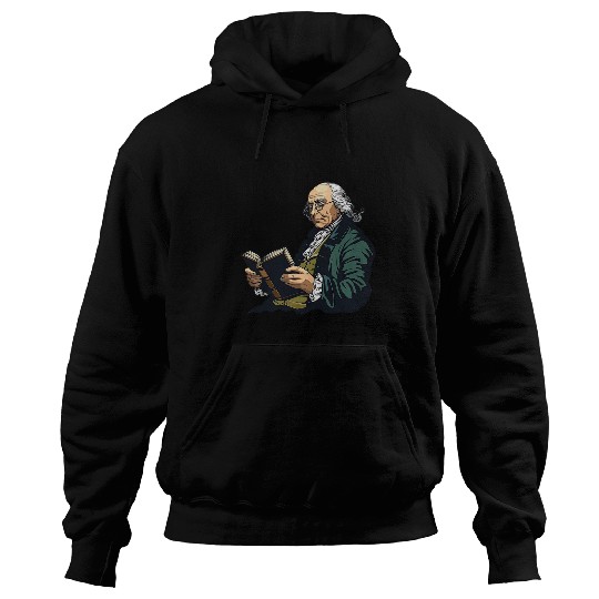 Book Fun Benjamin Franklin Reading A Book 1 Hoodies