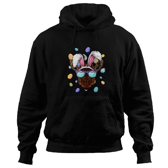 Giraffe Pet Easter Bunny Ears Funny Easter Eggs Hunting Hoodies