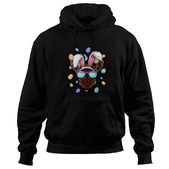Giraffe Pet Easter Bunny Ears Funny Easter Eggs Hunting Hoodies