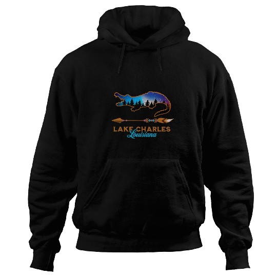 Alligator Pet Lake Charles Louisiana USA Bayou Cajun Alligator Souvenir Hoodies
