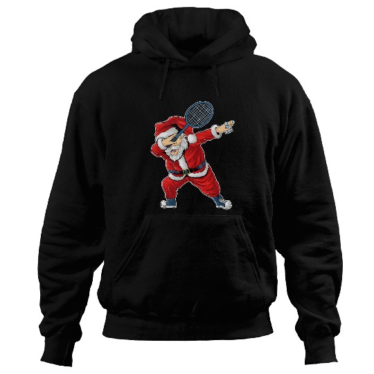 Sport Badminton Christmas Dabbingss Santa Claus with Shuttlecock 1 Hoodies