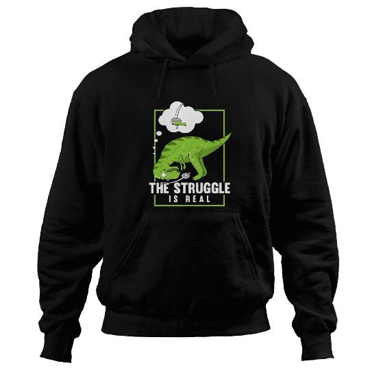 Dinosaur Pet The Struggle Is Real swords Fighting Dinosaur Fencer Fencing Hoodies