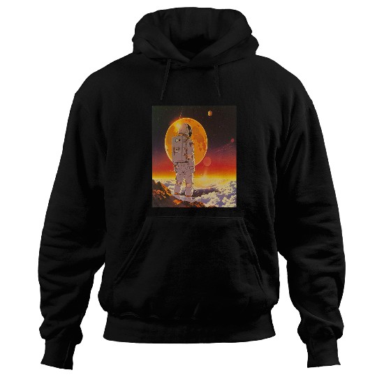 Astronaut Job Retro 1990s Japanese Anime Space Astronaut Sun Rising Art 4 Hoodies