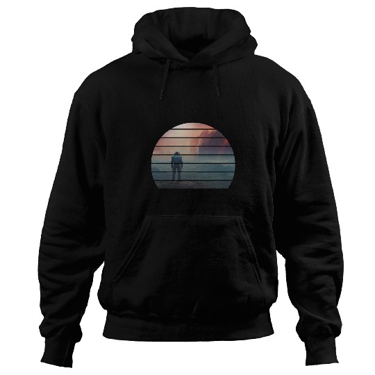 Astronaut Job Retro astronaut on space standing on edge of solar system Hoodies