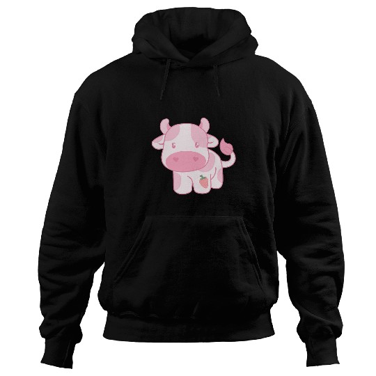 Cow Pet Strawberry Cow Cute Pink Pastel Hoodies