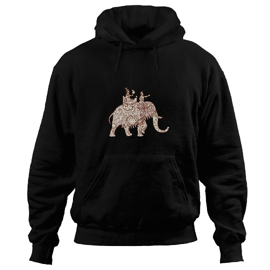 Elephant Mammal Indian Elephant Art Style Elephant Rider Paisley Hoodies
