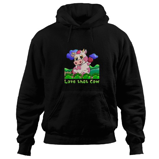 Cow Pet Strawberry Cow Design 01 Hoodies