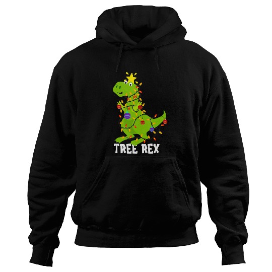 Dinosaur Pet Funny Tree rexs With Christmas Balls And Lighting Hoodies