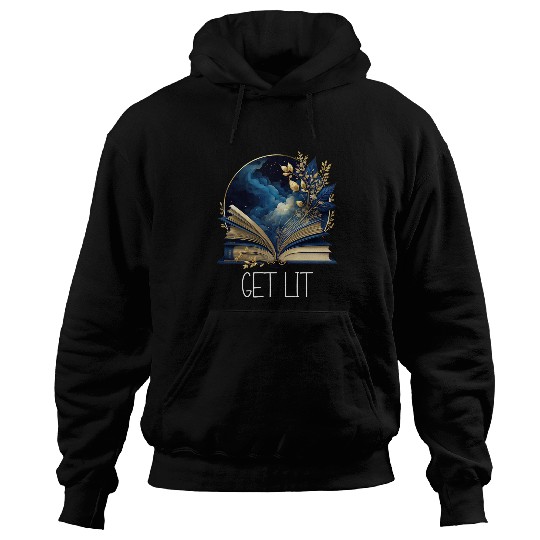 Book Fun Lets Get Lit Book Get Lost in a Book SignFloral Book Hoodies