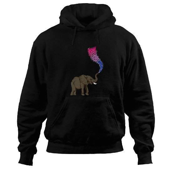Elephant Mammal LGBT Bi Pride Month Bisexual Flag Elephant Queer LGBT Bisexual Hoodies