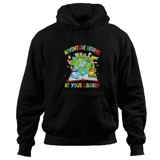 Book Fun Adventure Begins At Your Library Reading 0011 Hoodies