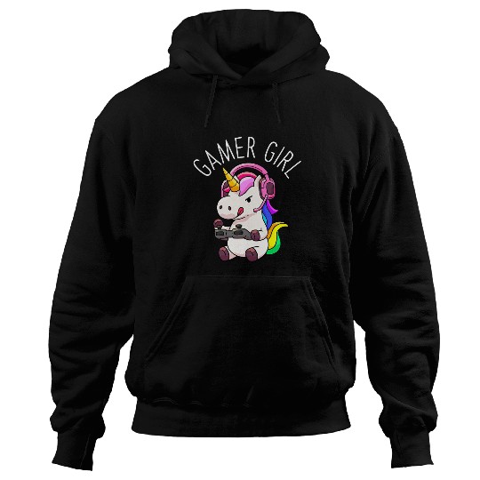 Unicorn Pet Gamer Girl Unicorn Gaming Cute Video Game Gift Women Girls Hoodies