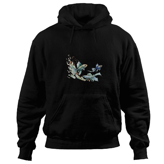 Fishing Fun aquarium fish guppies freshwater pond fishing angler 1 Hoodies