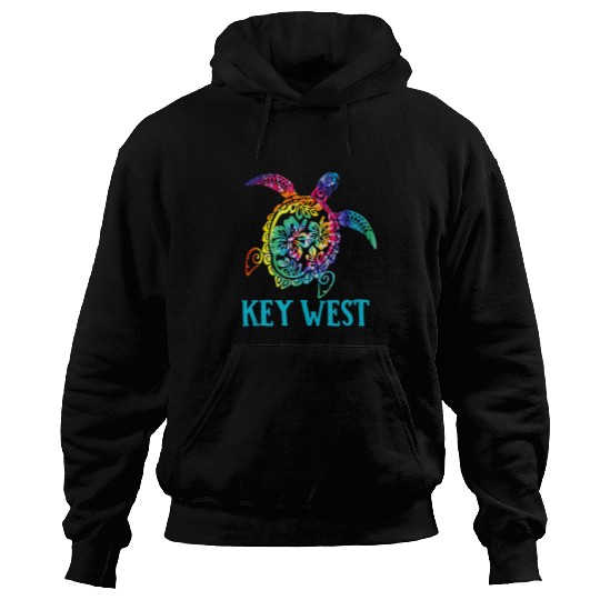 Turtle Pet Key West Florida Sea Turtle Hibiscus Tie Dye Summer Hoodies