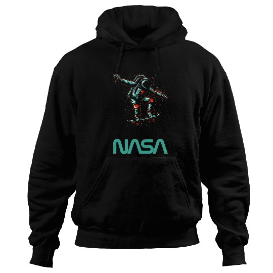 Astronaut Job NASA Astronaut rides a skateboard Worm Hoodies