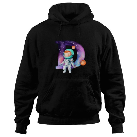 Astronaut Job Space Astronaut Letter D Name Monogram Initial Galaxy Planet Hoodies