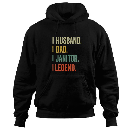 Funny Husband Dad Janitor Legend vintages 2Retro Hoodies