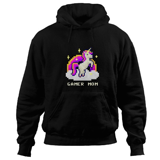 Unicorn Pet Gamer Mom Unicorn Video Game 8 Bit Graphic Pixelated Hoodies