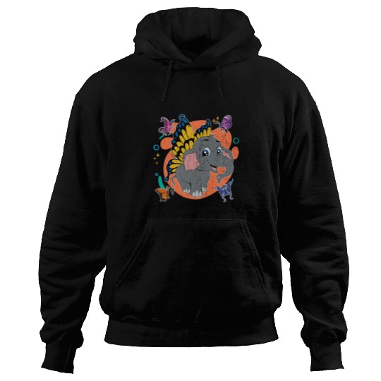 Elephant Mammal Zoo Animal Lover Magical Butterfly Africa Safari Hoodies