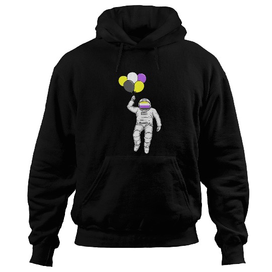 Astronaut Job Non Binary Astronaut Balloon Non Binary Flag Nonbinary Pride Hoodies