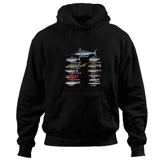 Fishing Fun Species Biology Types Of Saltwater Fish Fishing Hoodies
