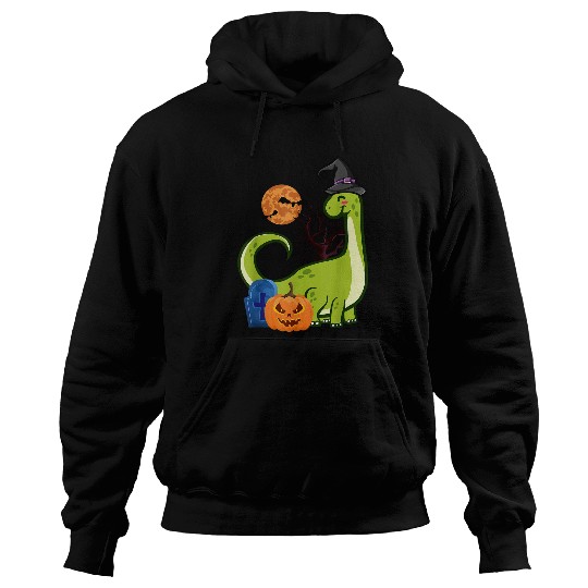 Dinosaur Pet Brontosaurus Dinosaur Witch Wizard Pumpkin Halloween Costume Hoodies