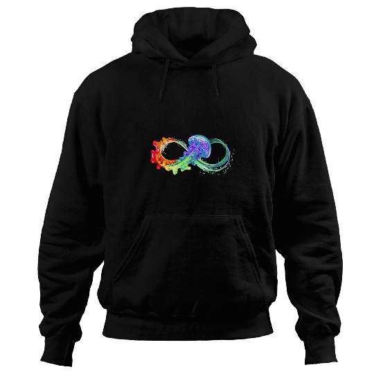 Autism Puzzle  for Women Teacher Rainbow Infinity Jellyfish Hoodies