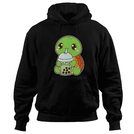 Turtle Pet Kawaii Cute Boba Turtle Reptile Matcha Green Bubble Milk Tea Hoodies