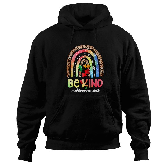 Autism Puzzle Be Kind Autism Awareness Leopard Rainbow Choose Kindness 81 Hoodies