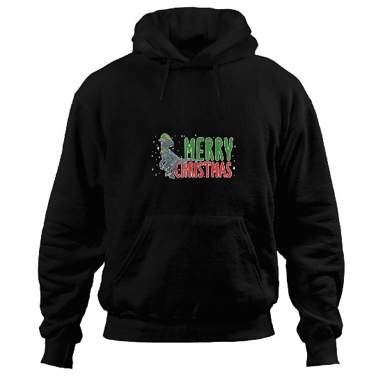Dinosaur Pet xmass Velociraptor Christmas Elf Dinosaur Santa Claus Dino Hoodies