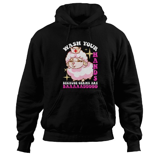 Sheep Pet nurses Hand Washing Lamb Germs Are Bad Funny Sheep 95 Hoodies