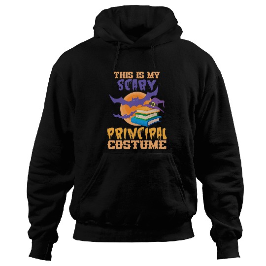 Book Fun Scary Moon Bat Book Witch This Is My Scary Principal Costume Hoodies