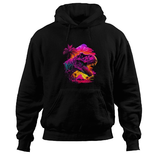 Dinosaur Pet Vaporwave TRex Edgy Aesthetic Streetwear Hoodies