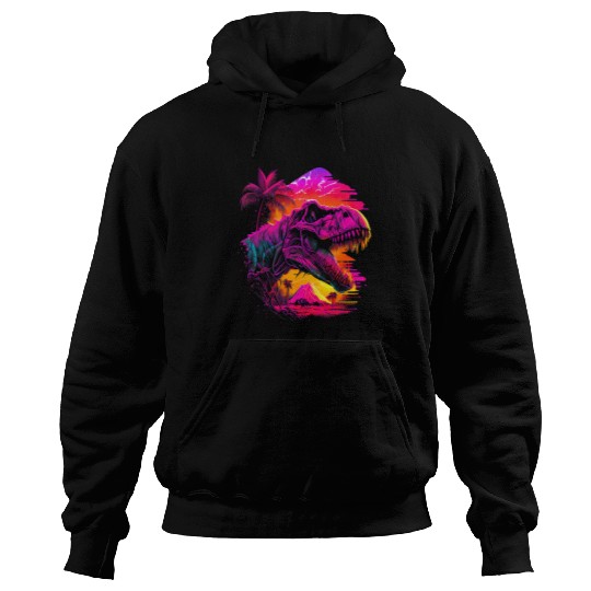 Dinosaur Pet Vaporwave TRex Edgy Aesthetic Streetwear Hoodies