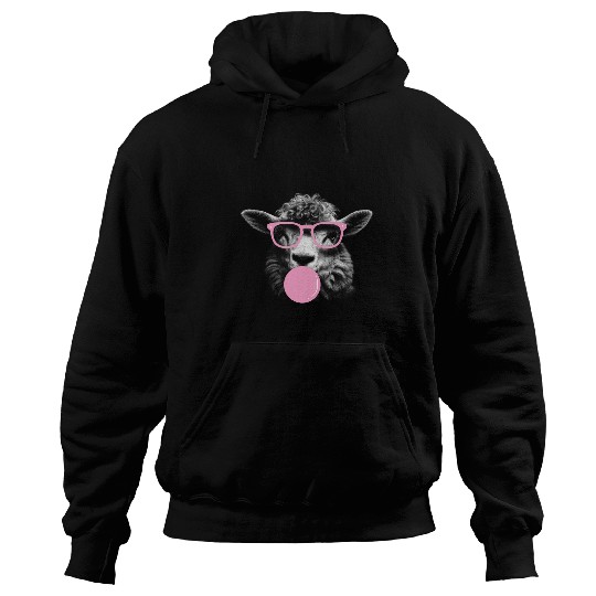 Sheep Pet Face Eating Gum And Makes A Bubble Tee Cute Sheep 08 Hoodies