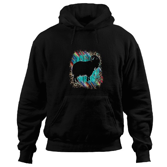 Goats Pet Livestock Show Serape Teal Angora Goats Hoodies