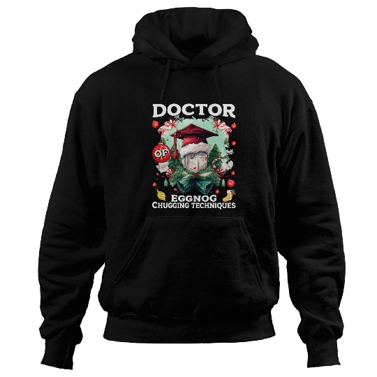 Doctor of Eggnog Chugging Techniques Christmas Dad Bod Funny Hoodies