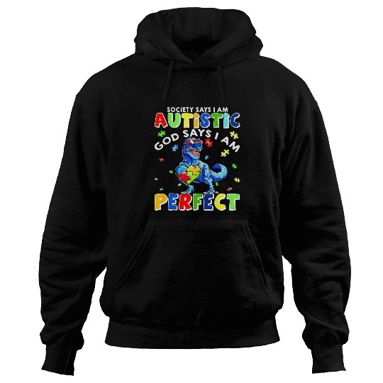 Autism Puzzle Society Says Im Autistic God Says Im Perfect Autism Funny Hoodies