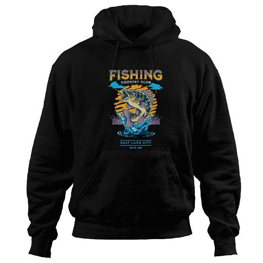 Fishing Fun country club for fisher dads and fathers day Hoodies