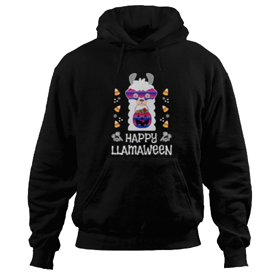 Llama Pet LGBTQ Fall Halloween Bisexual Pride Llama Happy Llamaween Hoodies