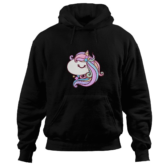 Unicorn Pet Stars Pastel Rainbow Kawaii Unicorn Face Kids Hoodies