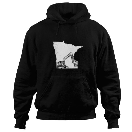 Excavator Fun cool minnesota map art graphic theme Hoodies