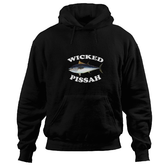 Fishing Fun Wicked Pissah Bluefin Tuna Illustration Fishing Angler Gear Hoodies