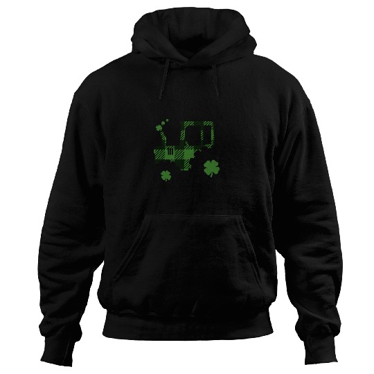 Tractor Fun driving Lucky Flannel Green Plaid Hoodies