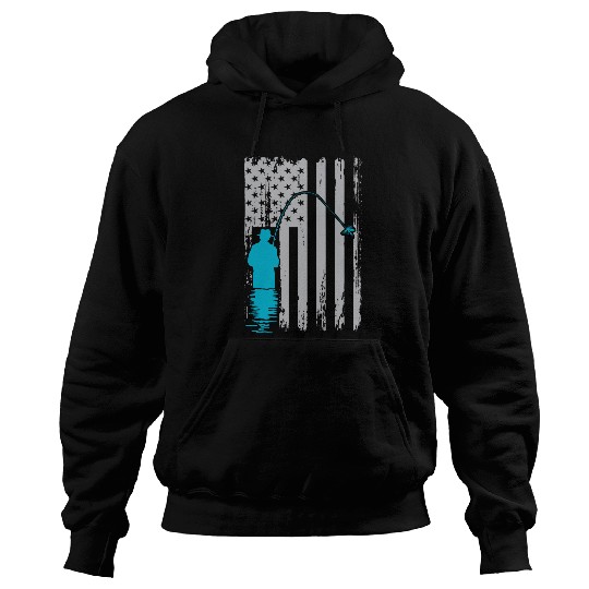Fishing Fun Steelhead Fly Fishing American Flag Bass Trout Fishing Lover Hoodies